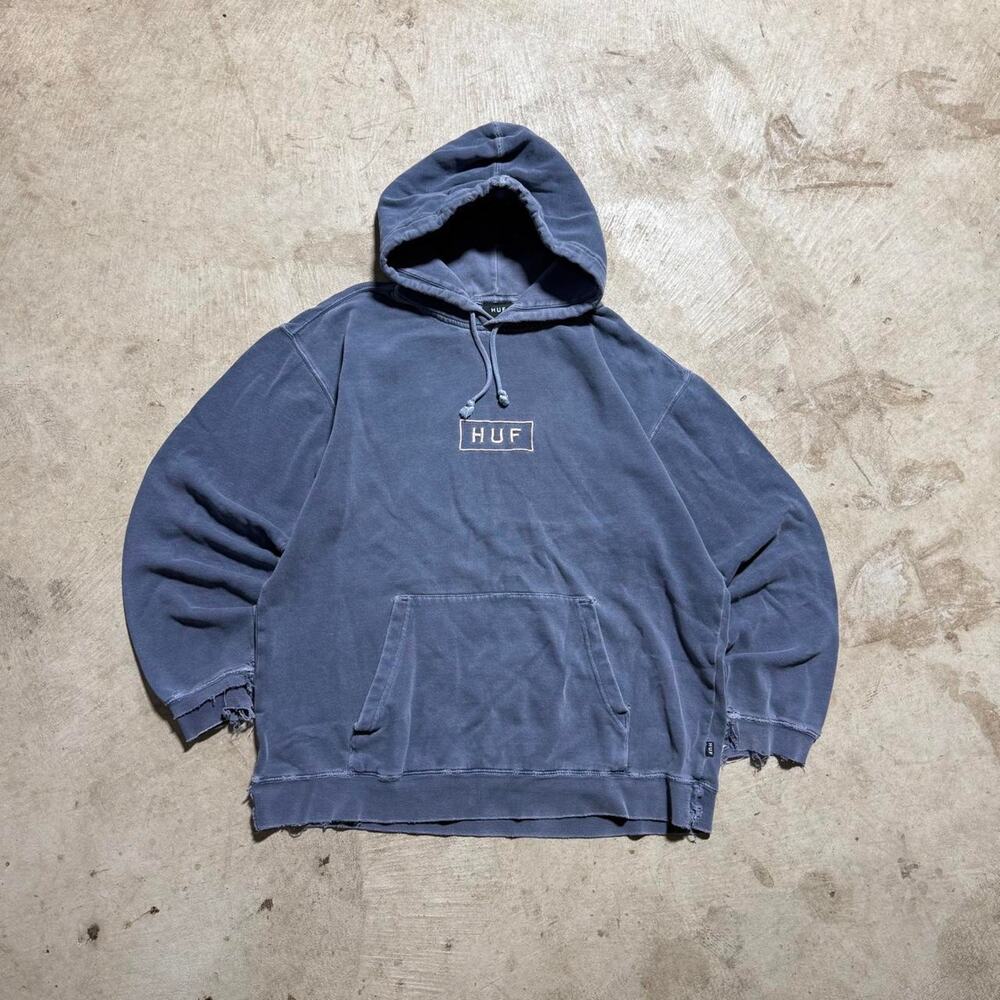Huf Distressed Box Logo Hoodie